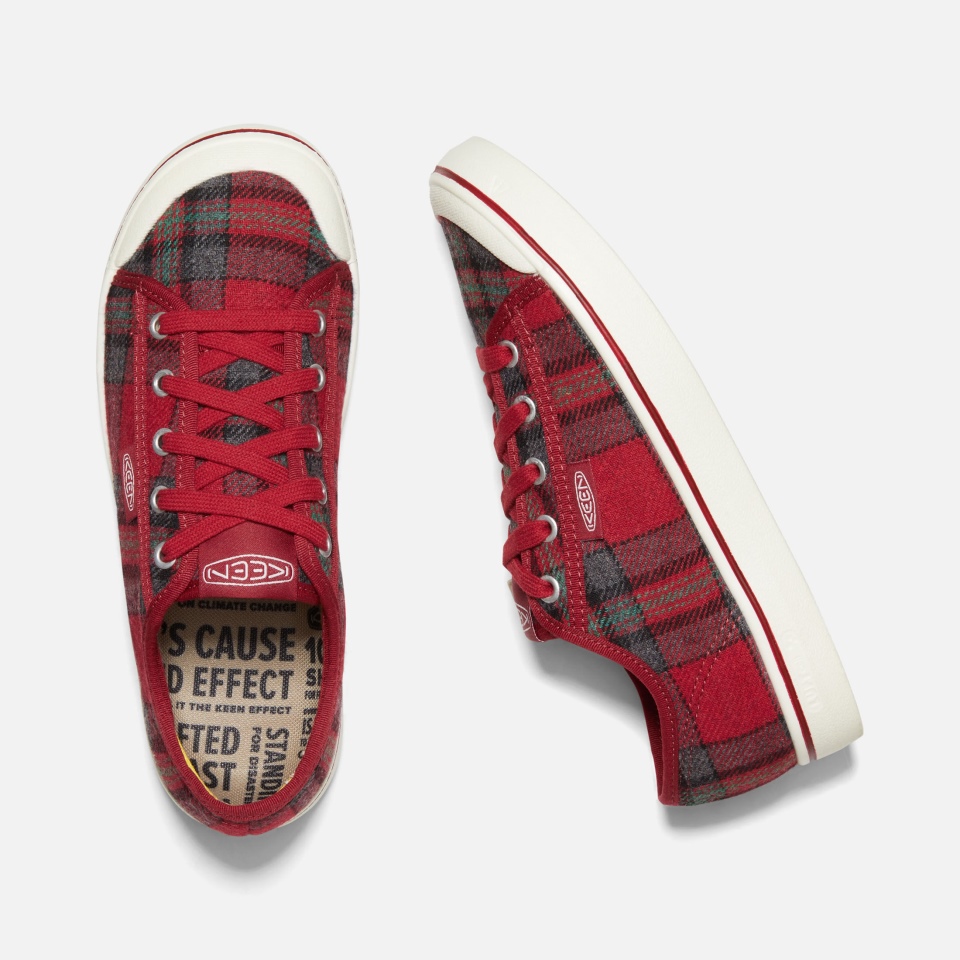 Zapatilla Elsa V De Mujer Sharp Red Plaid-red Dahlia