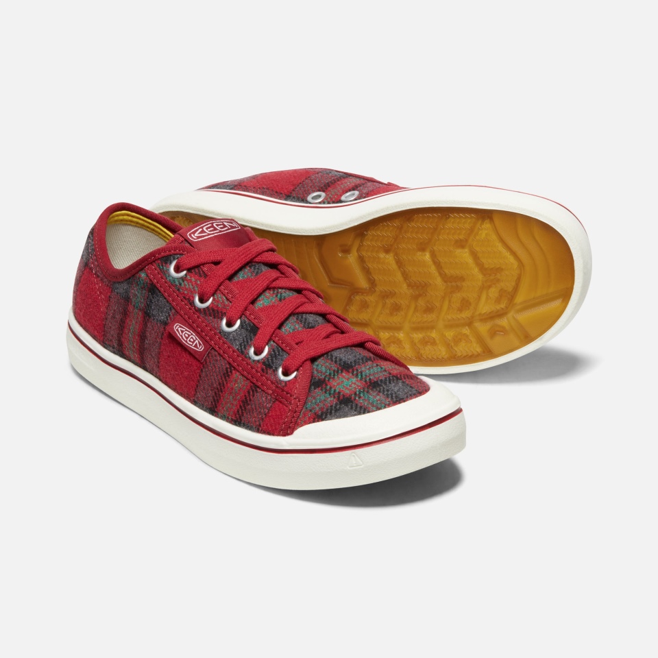 Zapatilla Elsa V De Mujer Sharp Red Plaid-red Dahlia