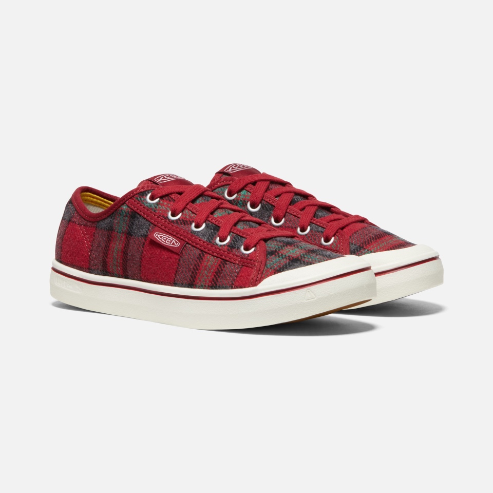 Zapatilla Elsa V De Mujer Sharp Red Plaid-red Dahlia