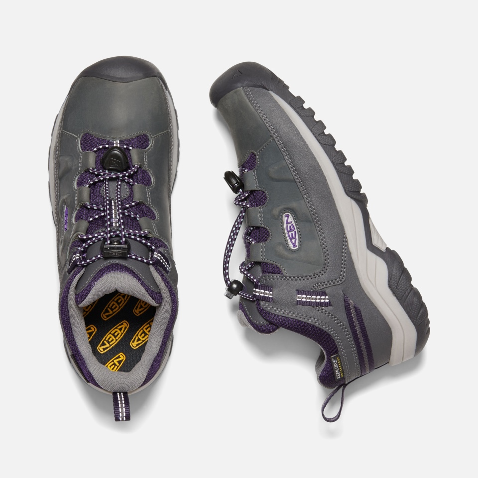Zapato Impermeable Targhee Para Niños Grandes, Morado, Gran Imán, Tillandsia