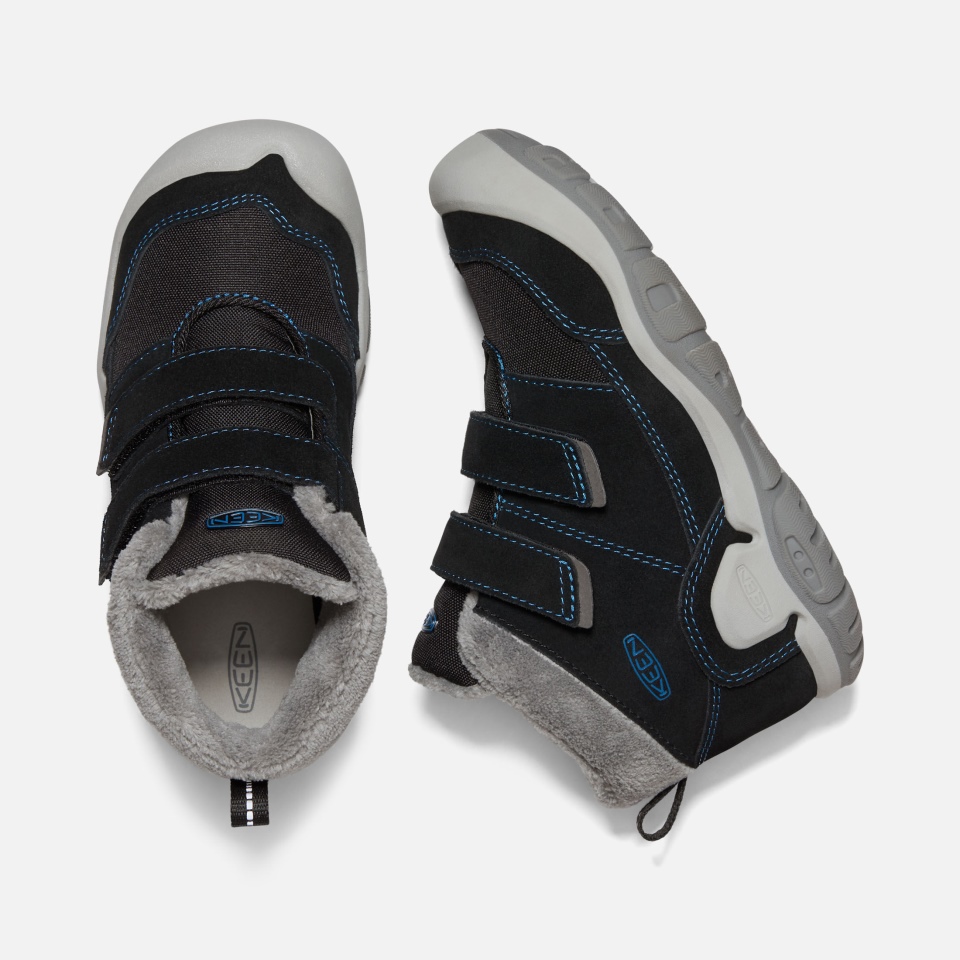 Chukka Con Doble Tira De Nudo De Niño Grande Negro-mykonos Azul