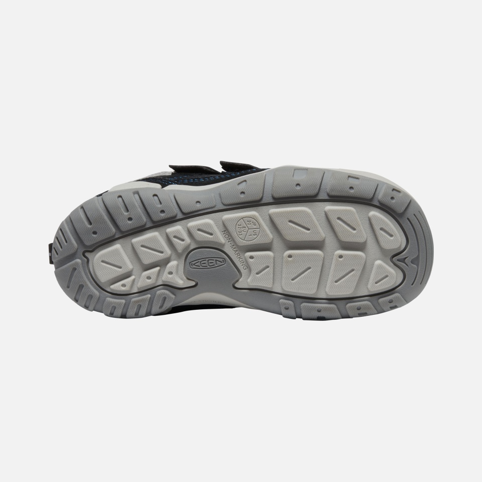 Chukka Con Doble Tira De Nudo De Niño Grande Negro-mykonos Azul