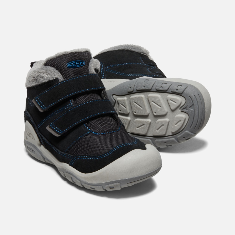 Chukka Con Doble Tira De Nudo De Niño Grande Negro-mykonos Azul