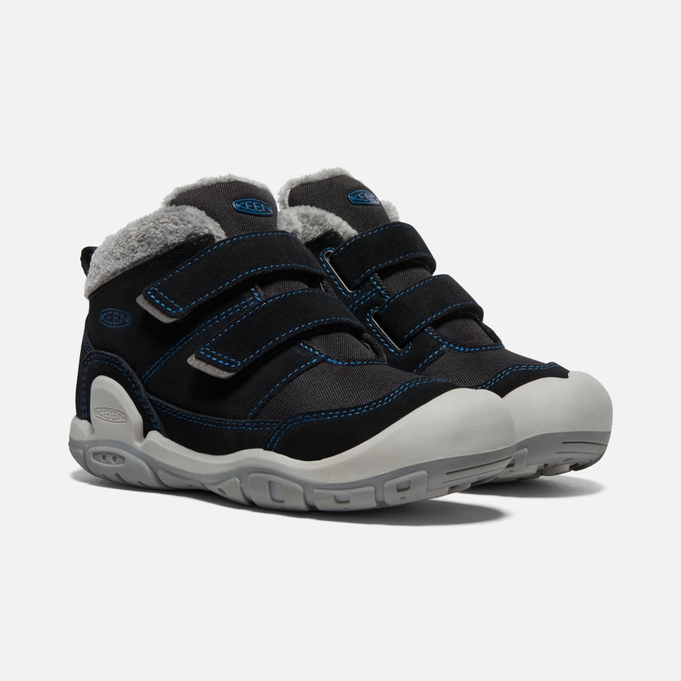 Chukka Con Doble Tira De Nudo De Niño Grande Negro-mykonos Azul