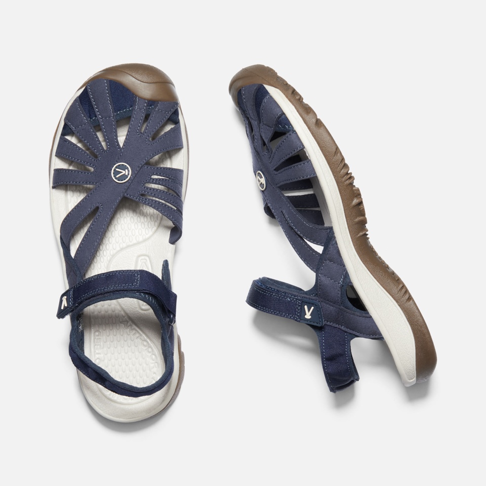 Sandalias De Mujer Con Rosas De Keen Navy