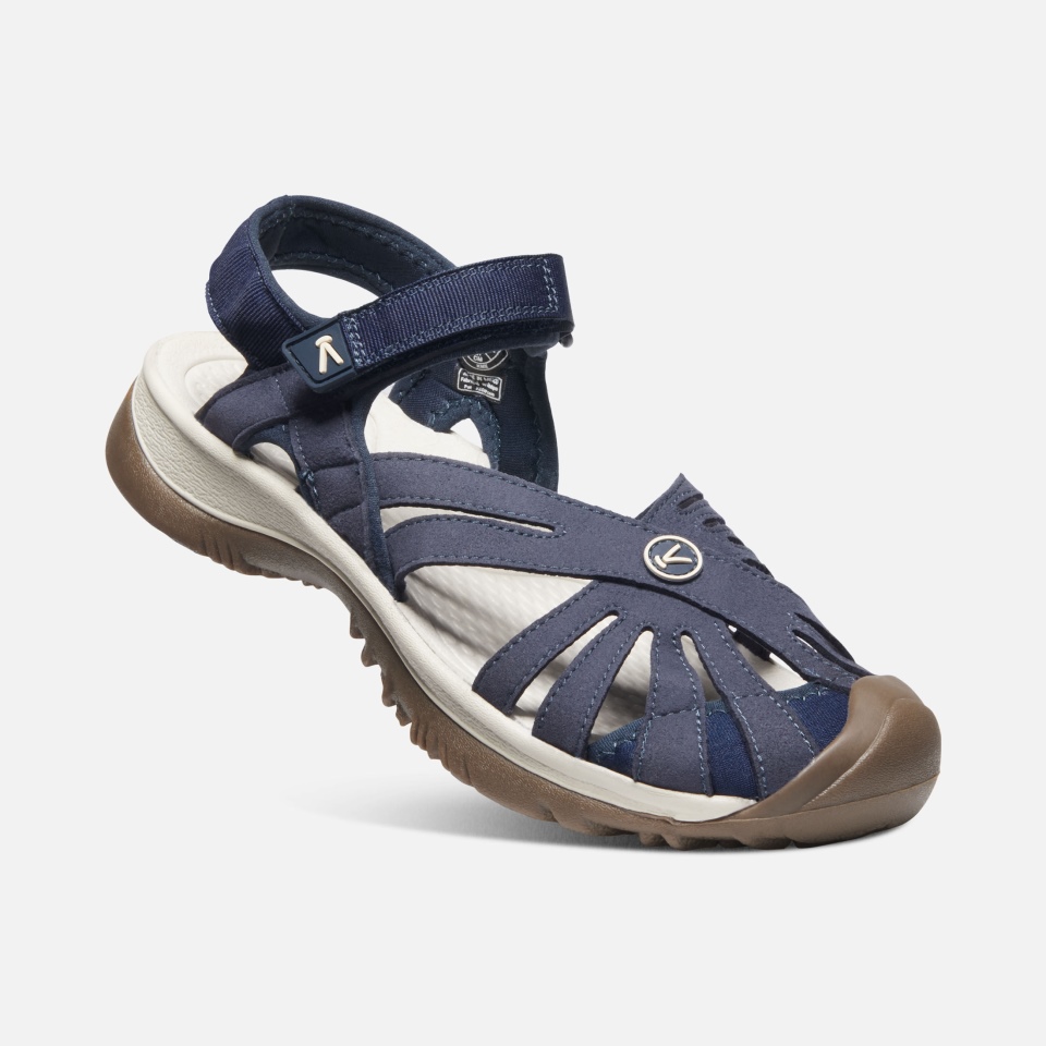Sandalias De Mujer Con Rosas De Keen Navy