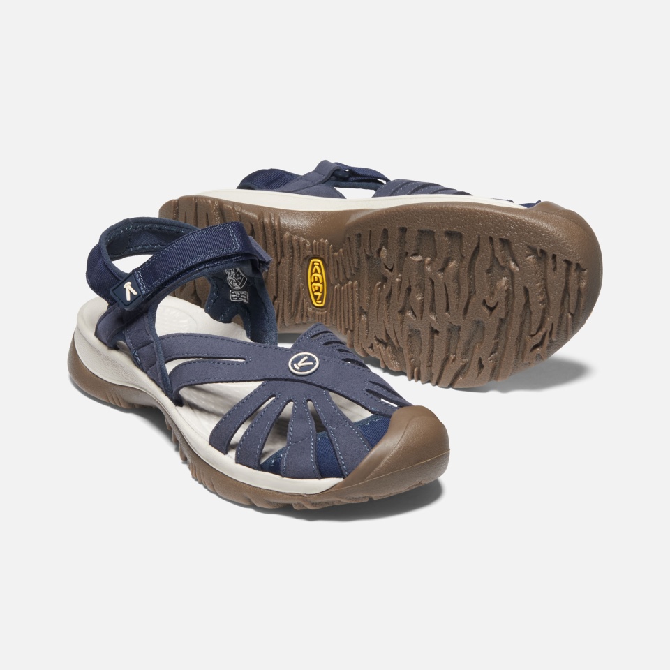 Sandalias De Mujer Con Rosas De Keen Navy