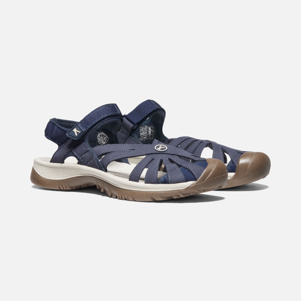 Sandalias De Mujer Con Rosas De Keen Navy