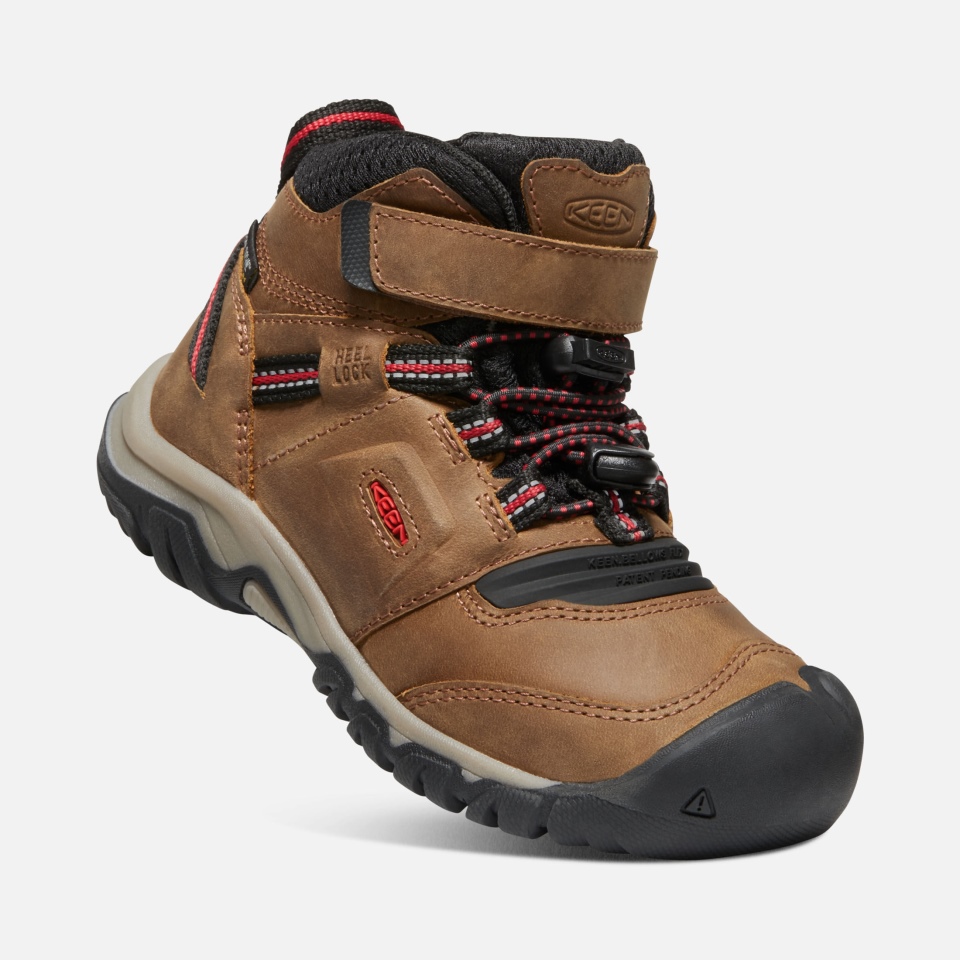 Bota Impermeable Ridge Flex Para Niños Pequeños Con Alfombra Roja Bisonte