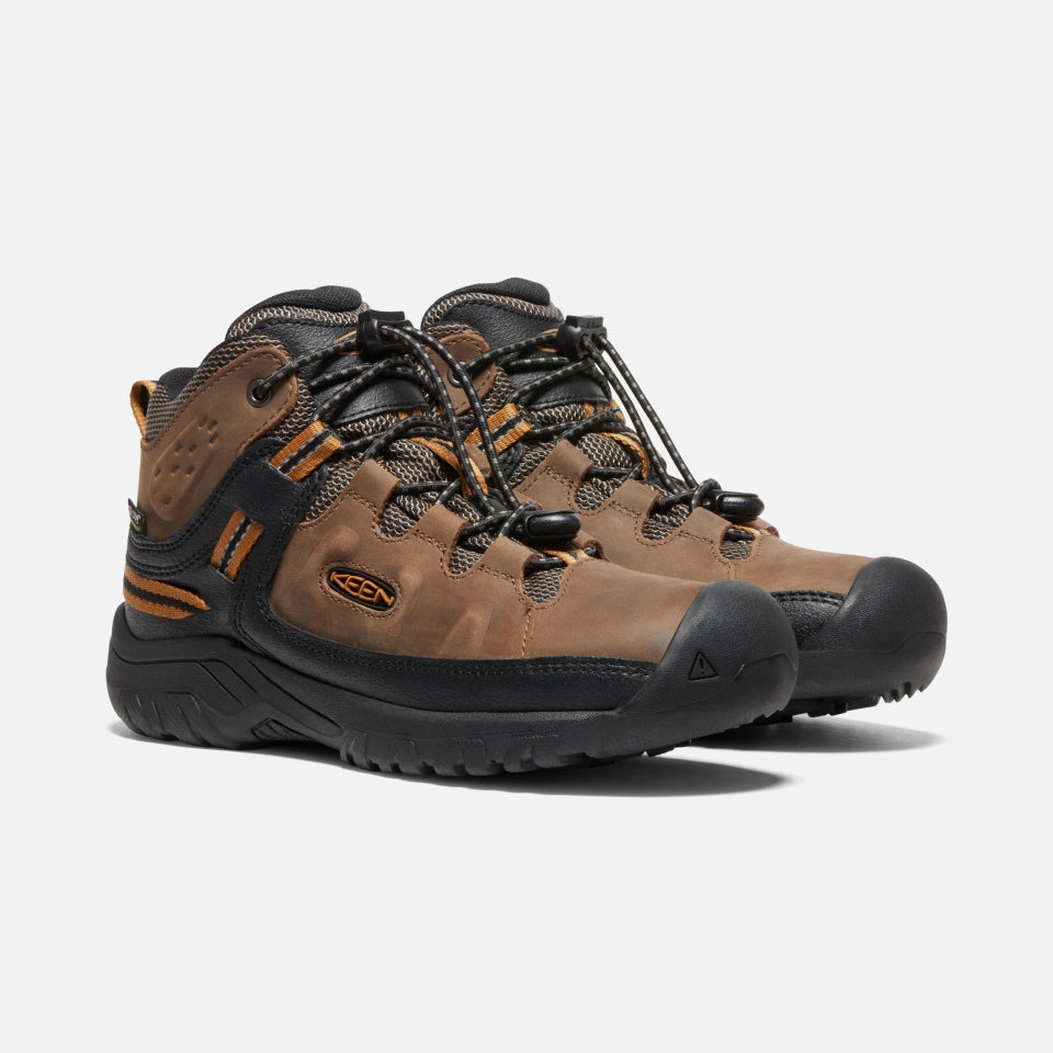 Botas Impermeables Targhee Para Niños Grandes Marrón Dorado Tierra Oscuro