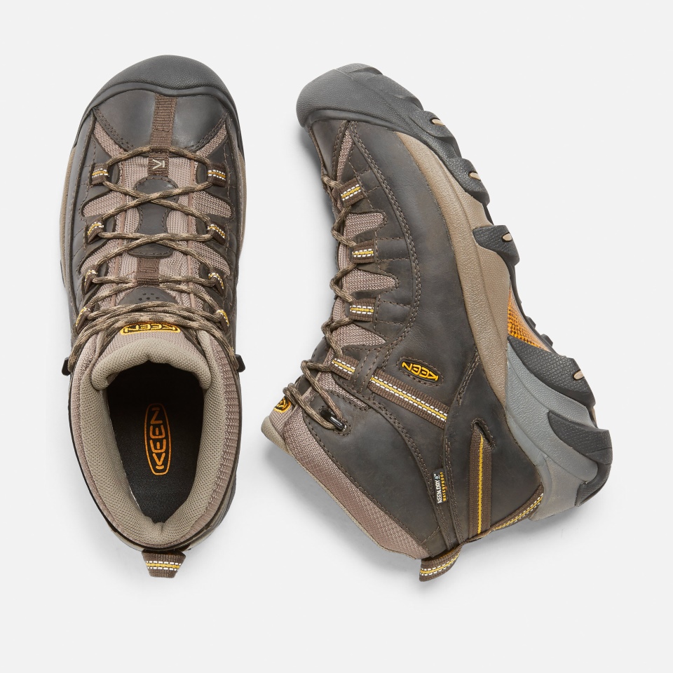 Botas De Montaña Impermeables Targhee Ii Mid Para Hombre En Negro Y Amarillo Oliva