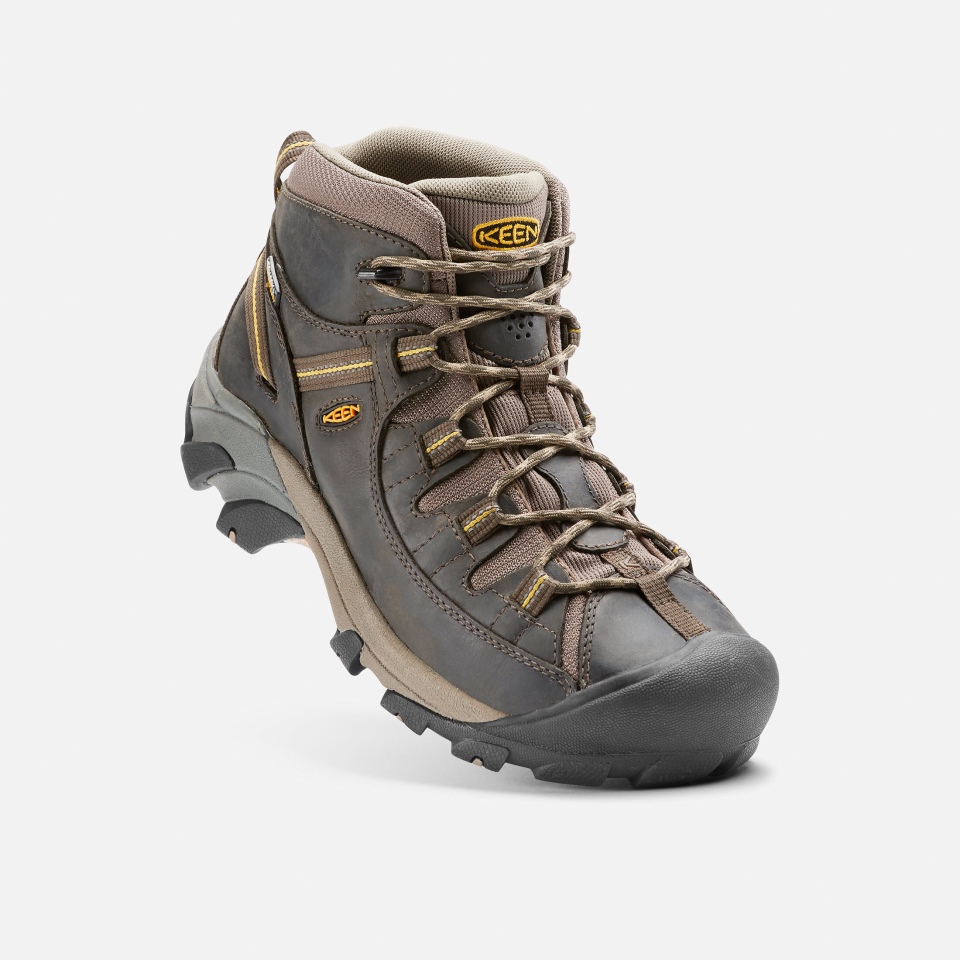 Botas De Montaña Impermeables Targhee Ii Mid Para Hombre En Negro Y Amarillo Oliva