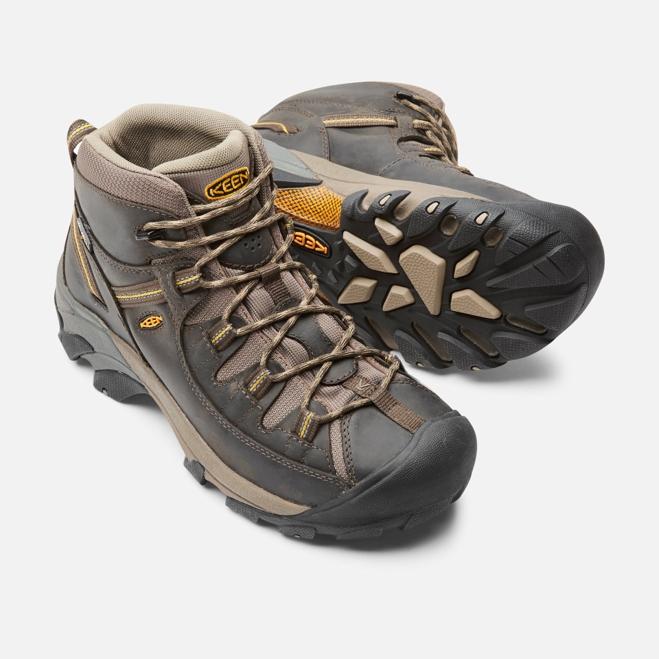 Botas De Montaña Impermeables Targhee Ii Mid Para Hombre En Negro Y Amarillo Oliva