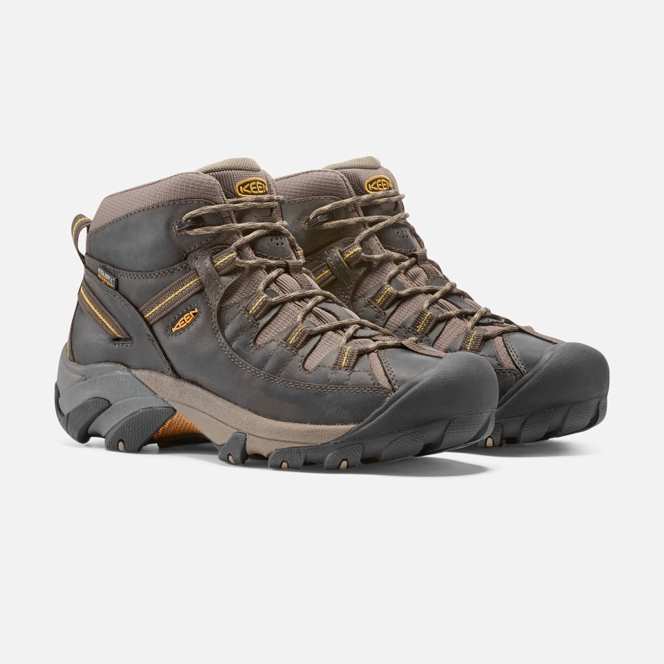 Botas De Montaña Impermeables Targhee Ii Mid Para Hombre En Negro Y Amarillo Oliva
